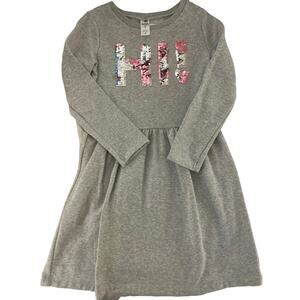 Carter's Grey Pink Flip Sequin Hi  cozy sweatshirt Dress size 7